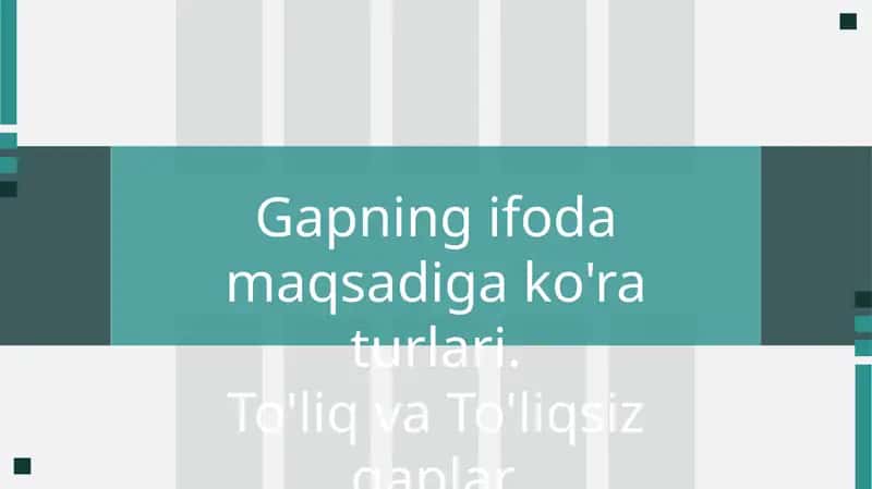 Gapning ifoda maqsadi ko'raturlari