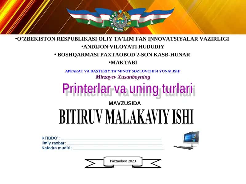 Printer va ularning turlari