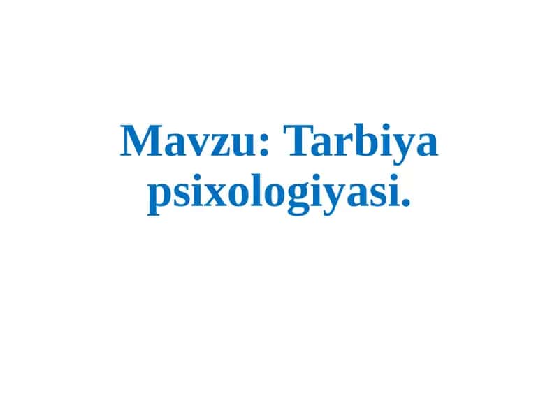 Tarbiyapsixologiyasi