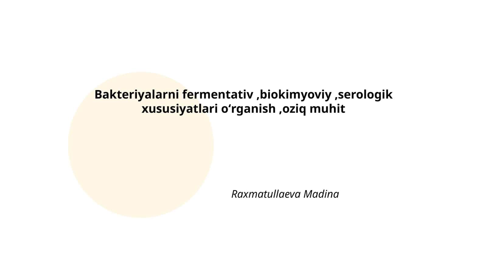 Bakteriyalarni fermentativ, biokimyoviy, serologik xususiyatlari oʻrganish, oziq muhit