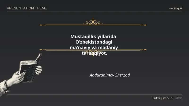 Mustaqillik yillarida O‘zbekistondagi ma’naviy va madaniy taraqqiyot