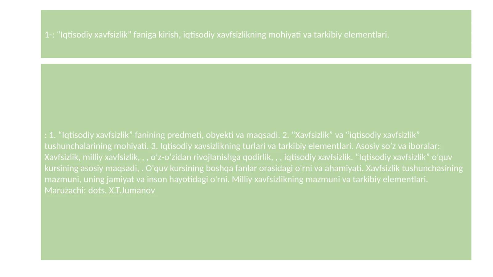 Iqtisodiy xаvfsizlik