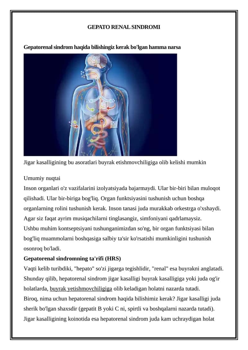 Gepato Renal Sindromi