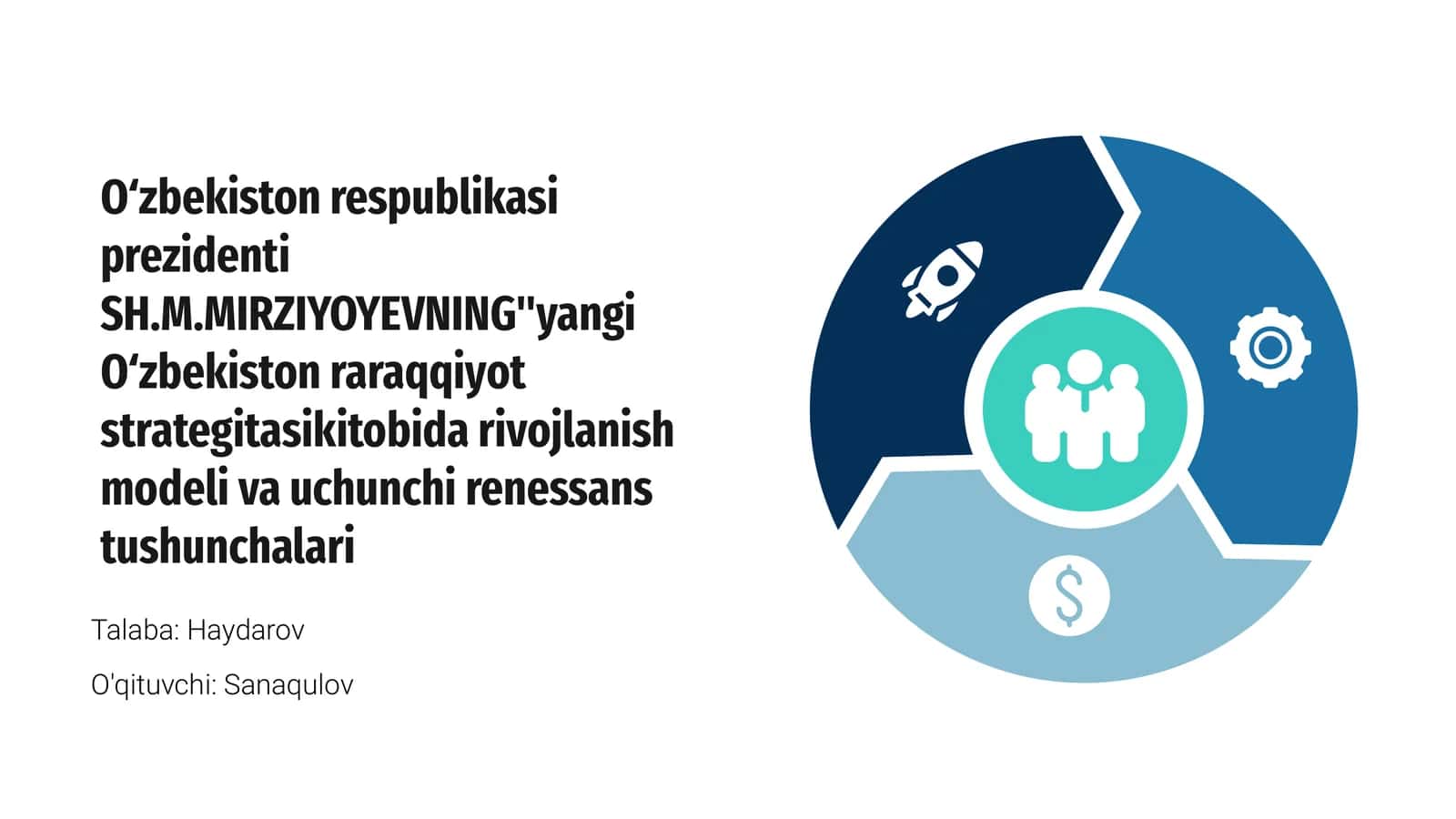 Oʻzbekiston respublikasi prezidenti SH.M.MIRZIYOYEVNING yangi Oʻzbekiston raraqqiyot strategitasikitobida rivojlanish modeli va uchunchi renessans tushunchalari