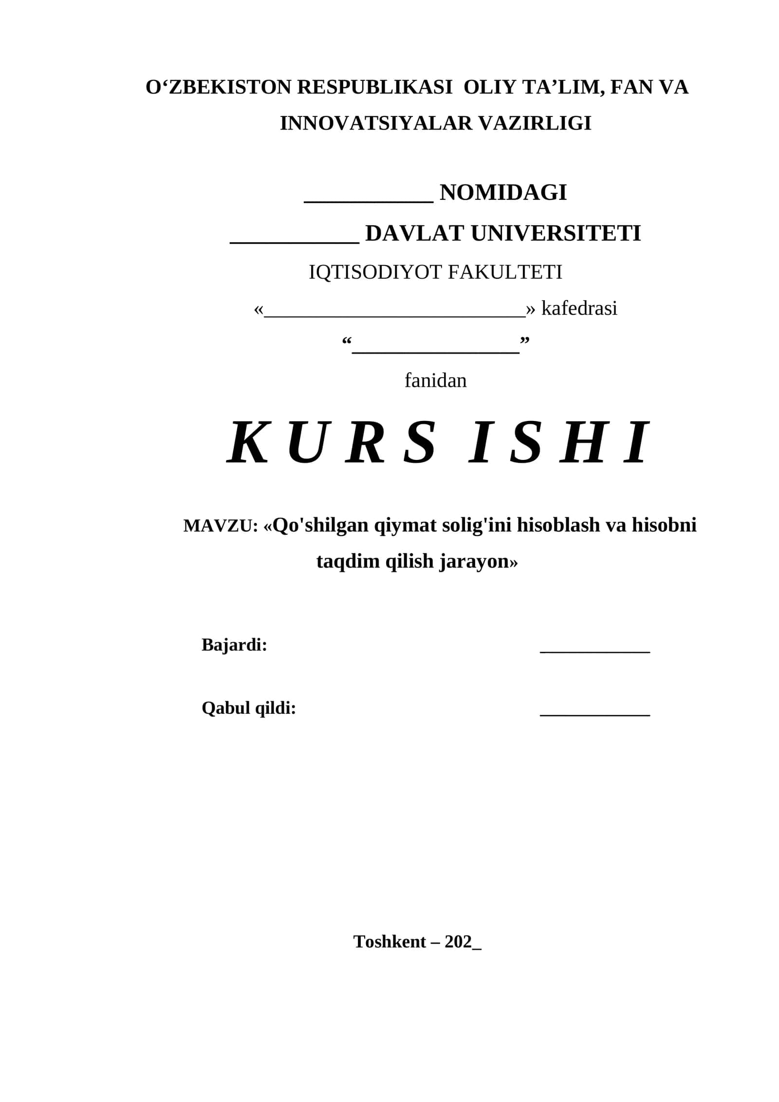 Qo'shilgan qiymat solig'ini hisoblash va hisobni taqdim qilish jarayoni
