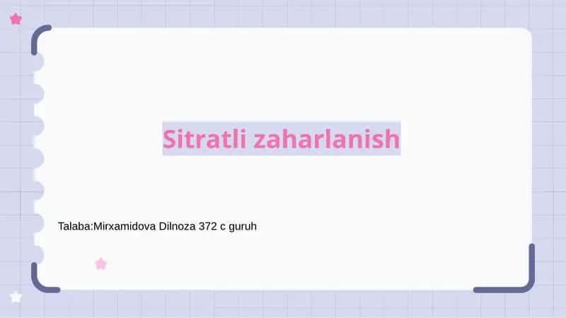 Sitratli zaharlanish