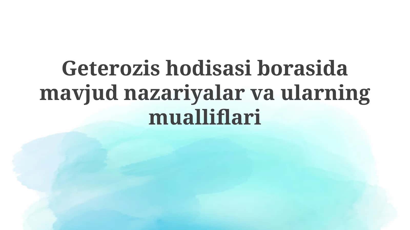 Geterozis hodisasi