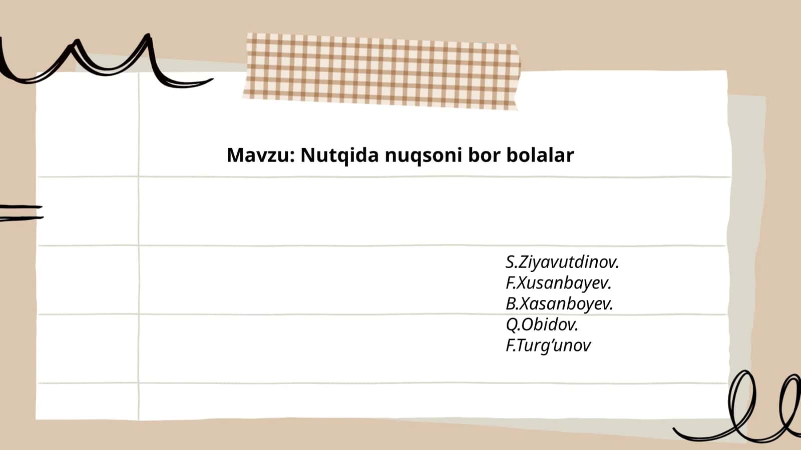 Nutqida nuqsoni bor bolalar