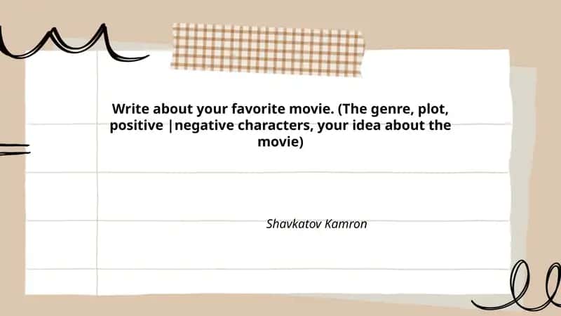 Write about your favorite movie