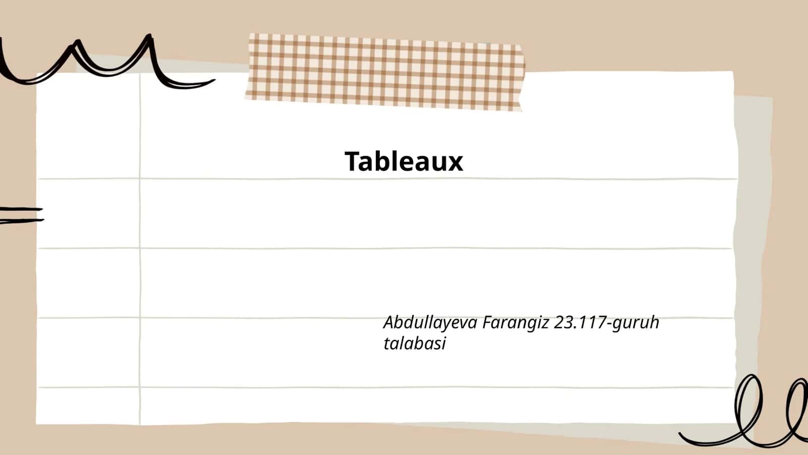 Tableaux