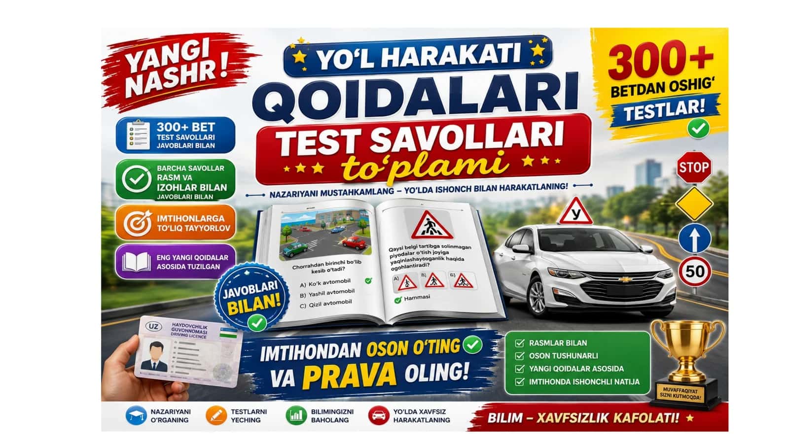 Avtotest qoidalari test savollari to‘plami