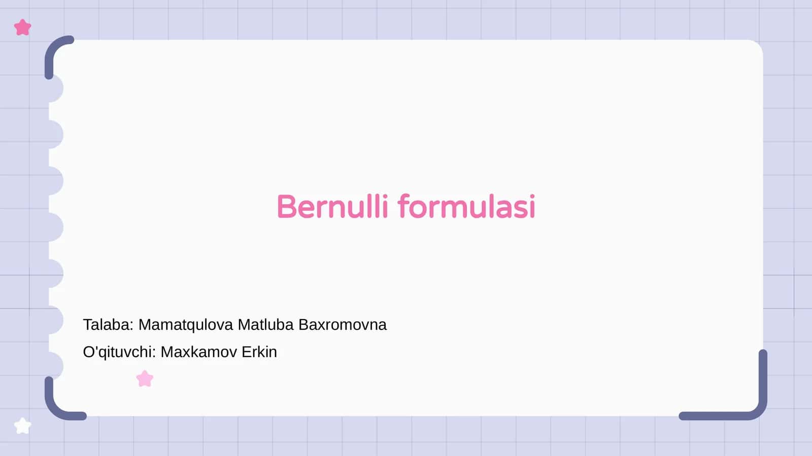 Bernulli formulasi