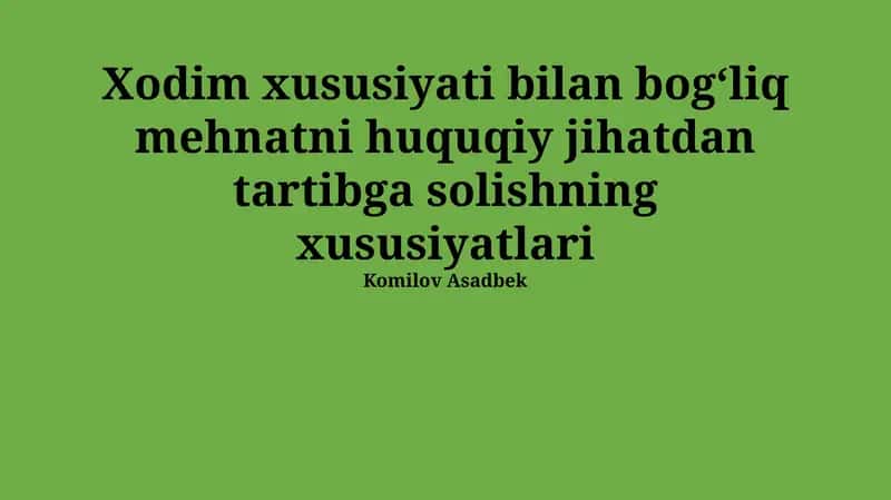 Nogironlarning mehnat huquqlari
