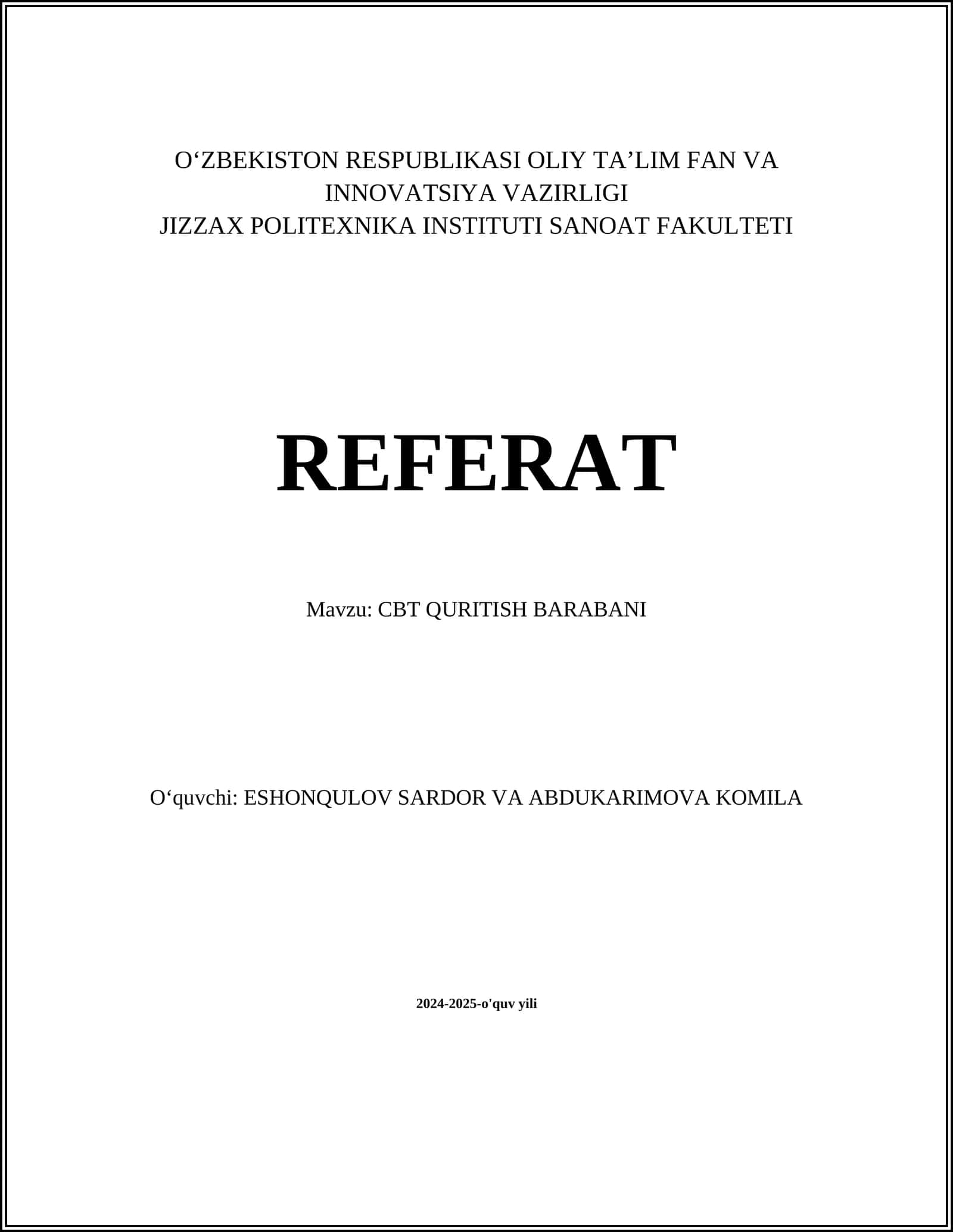 CBT QURITISH BARABANI