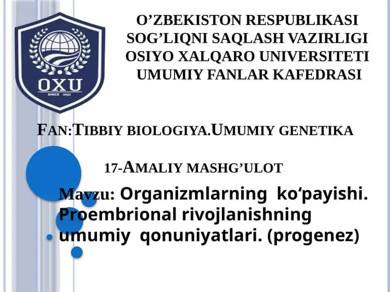 Umumiygenetika17-Amaliymashg’ulot