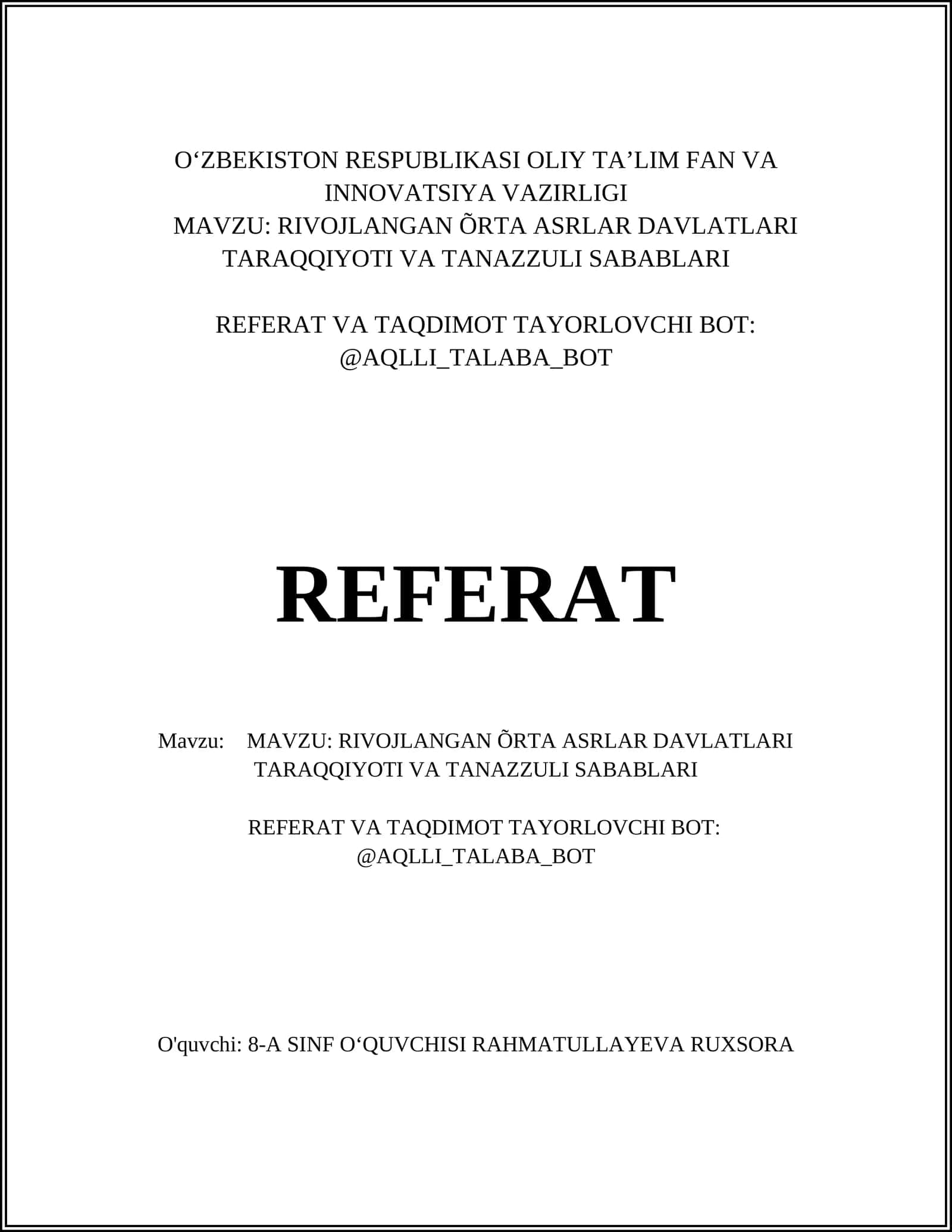 Rivojlangan Õrta Asrlar Davlatlari Taraqqiyoti va Tanazzuli Sabablari