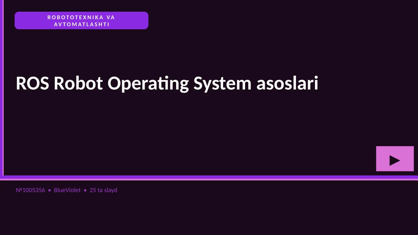 ROS Robot Operating System asoslari
