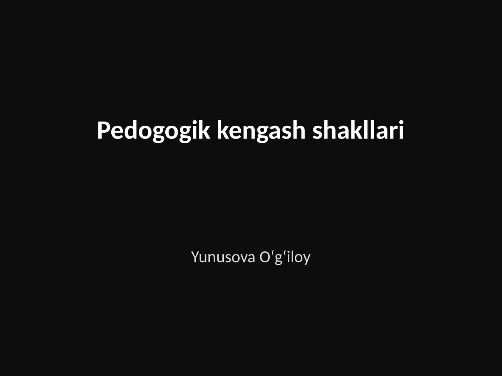Pedogogik kengash shakllari