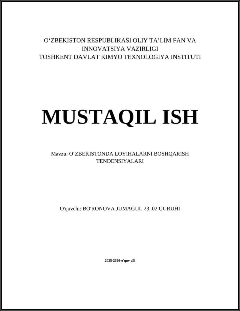 Raqamli transformatsiya va elektron loyihalar boshqaruvi