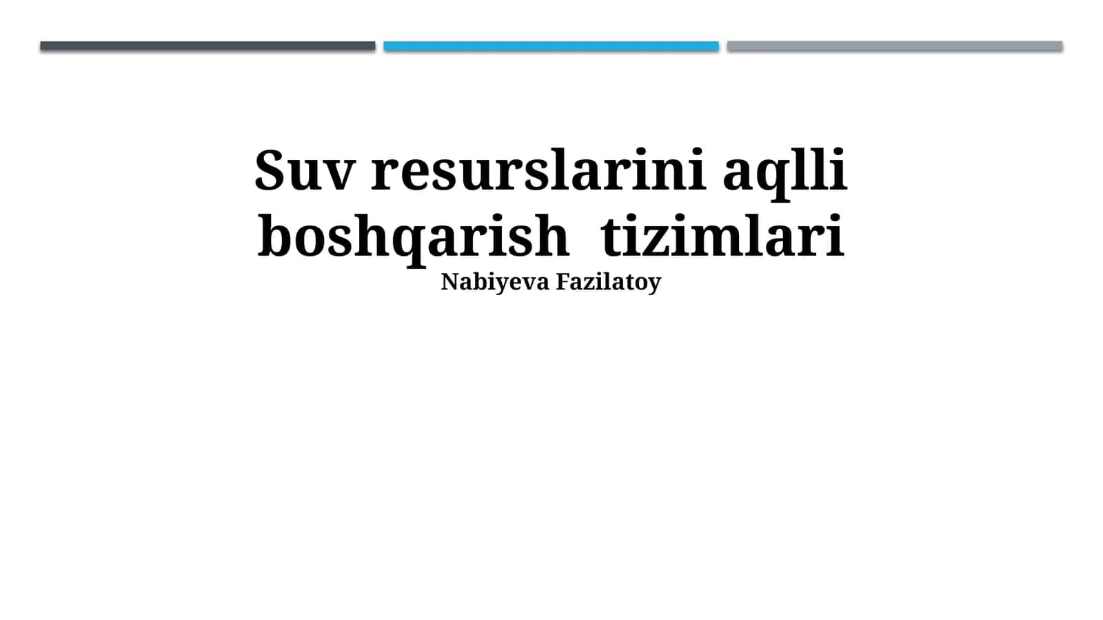 Aqlli Resurslarni Boshqarish Tizimlari