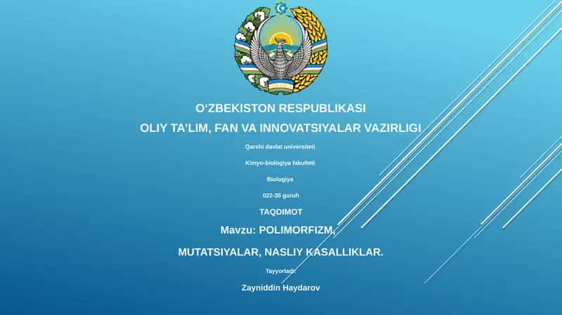 POLIMORFIZM, MUTATSIYALAR, NASLIY KASALLIKLAR