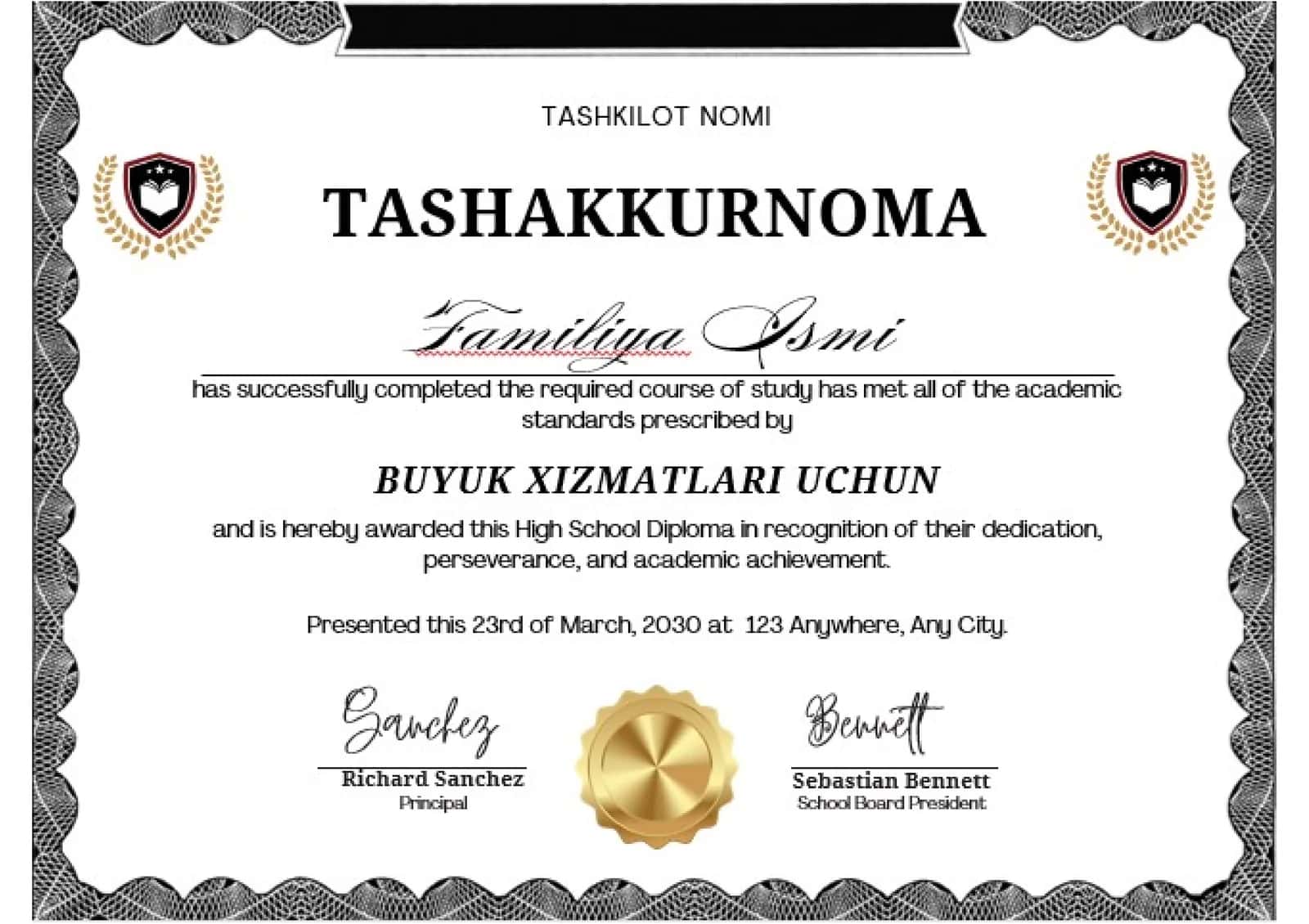Tashakkurnoma