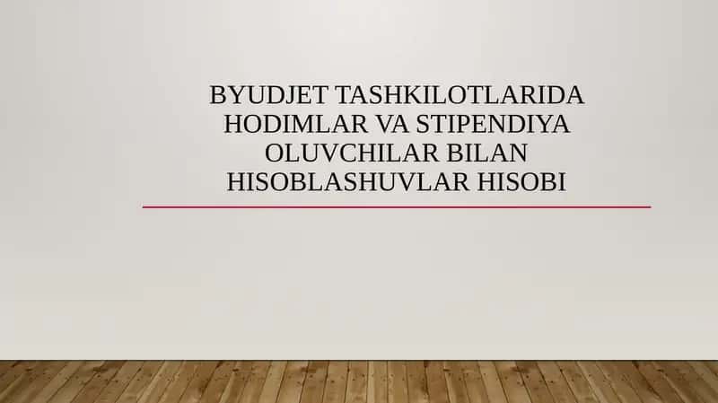 Xodimlar va stipendiya oluvchilar bilan hisoblashuvlar hisobi
