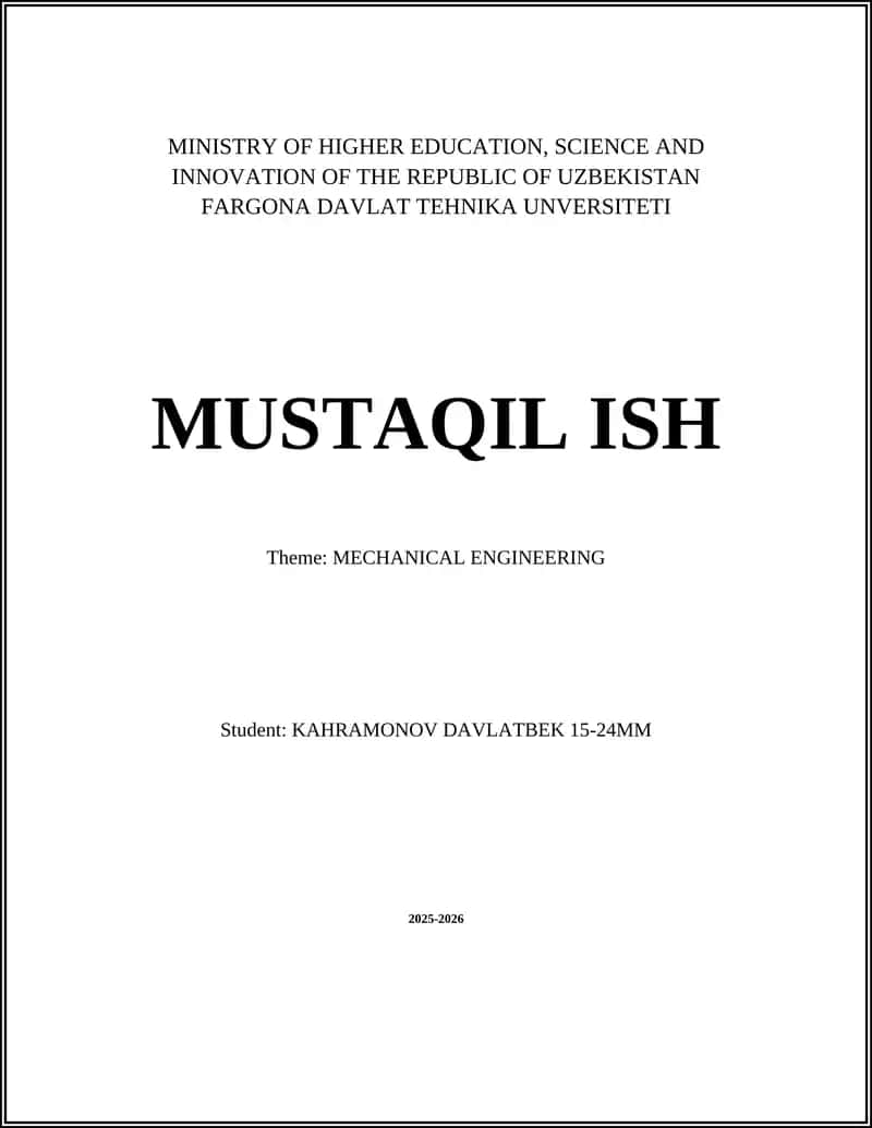 MECHANICAL ENGINEERING