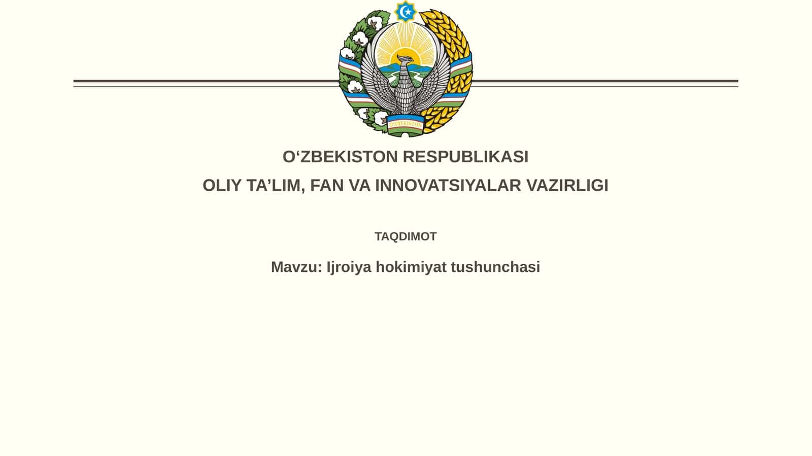 Ijroiyahokimiyattushunchasi