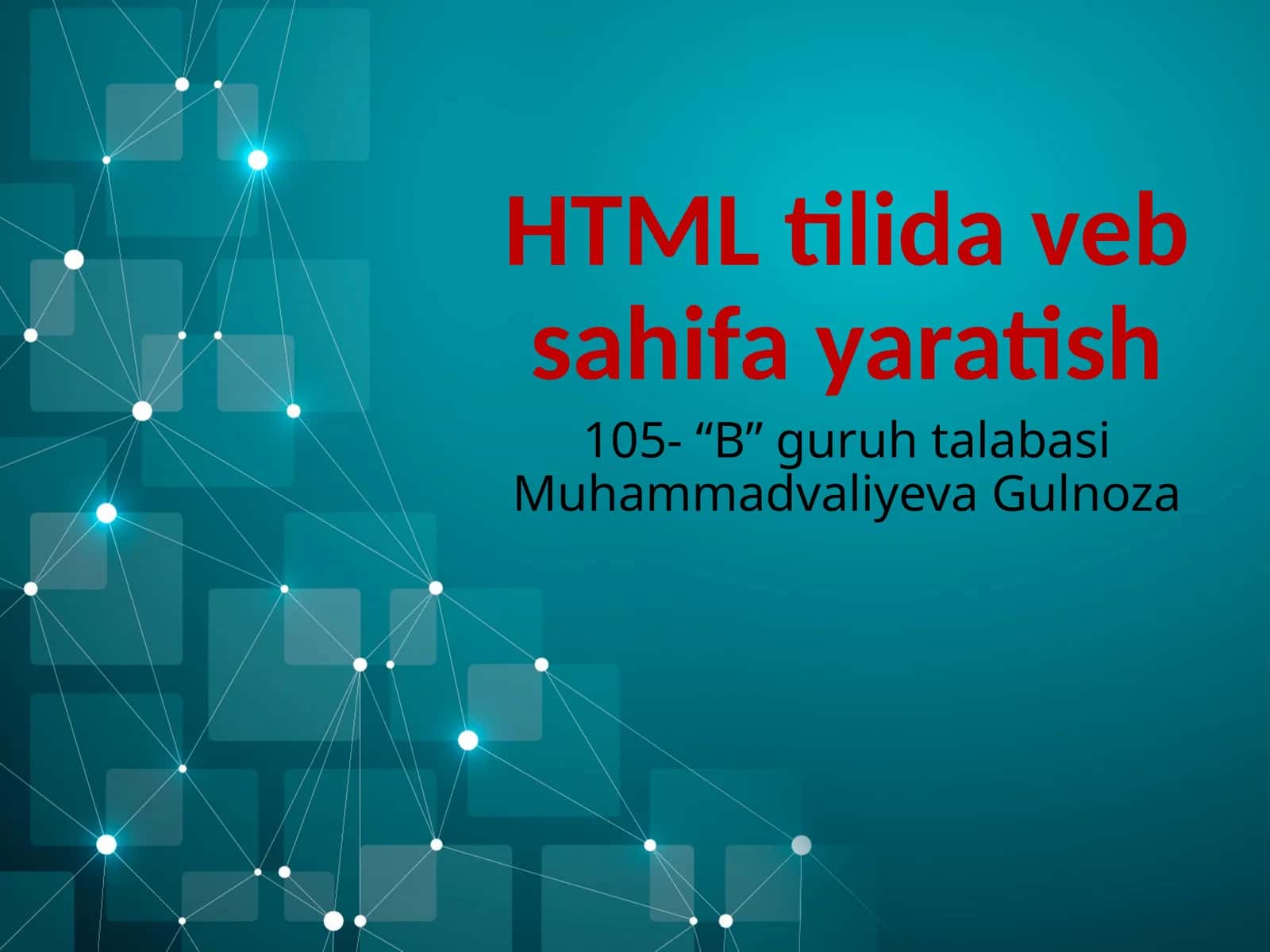 HTML tilida veb sahifa yaratish