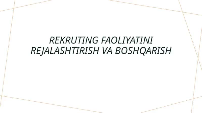 Rekruting faoliyati ni rejalaş[i]