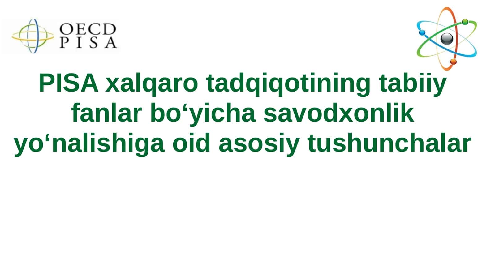 Tabiiy fanlar bo‘yicha savodxonlik tushunchalari
