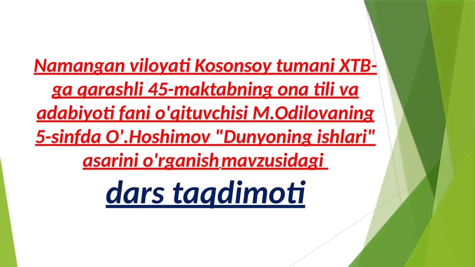 O’TKIR HOSHIMOVNING,,DUNYONING ISHLARI ‘’QISSASI