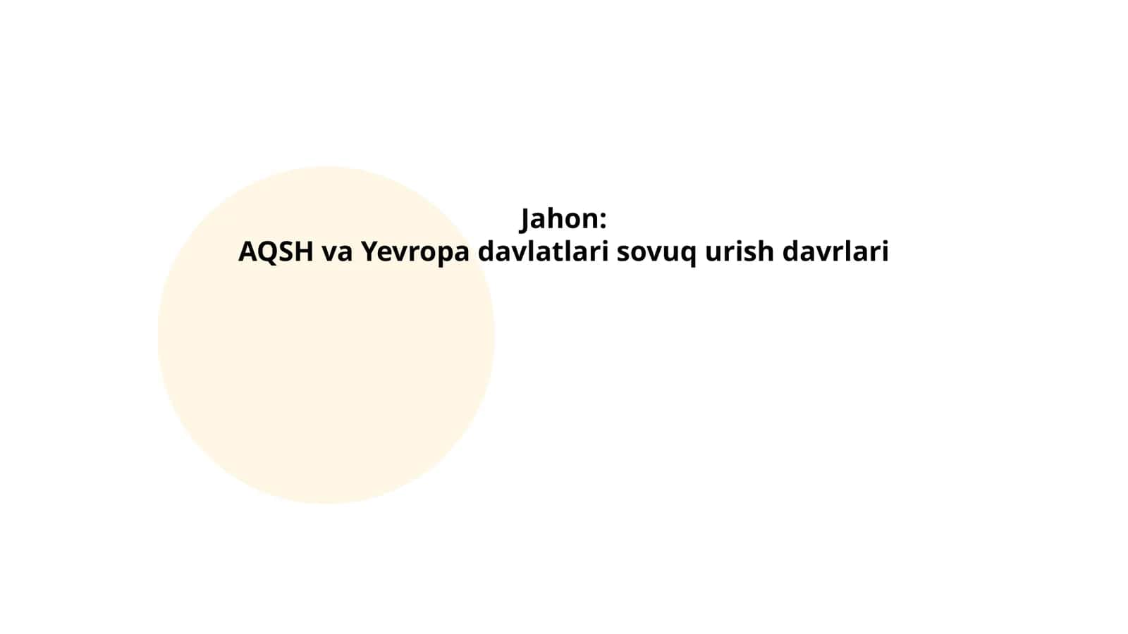 Sovuq urish davrlari AQSH va Yevropa davlatlarida