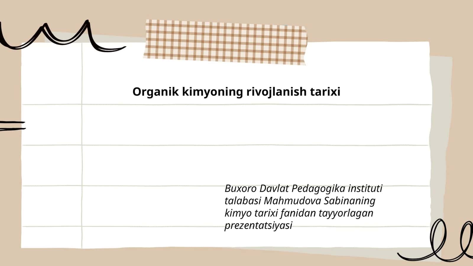 Organik kimyoning rivojlanish tarixi