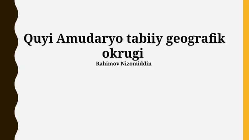Quyi Amudaryo tabiiy geografik okrugi