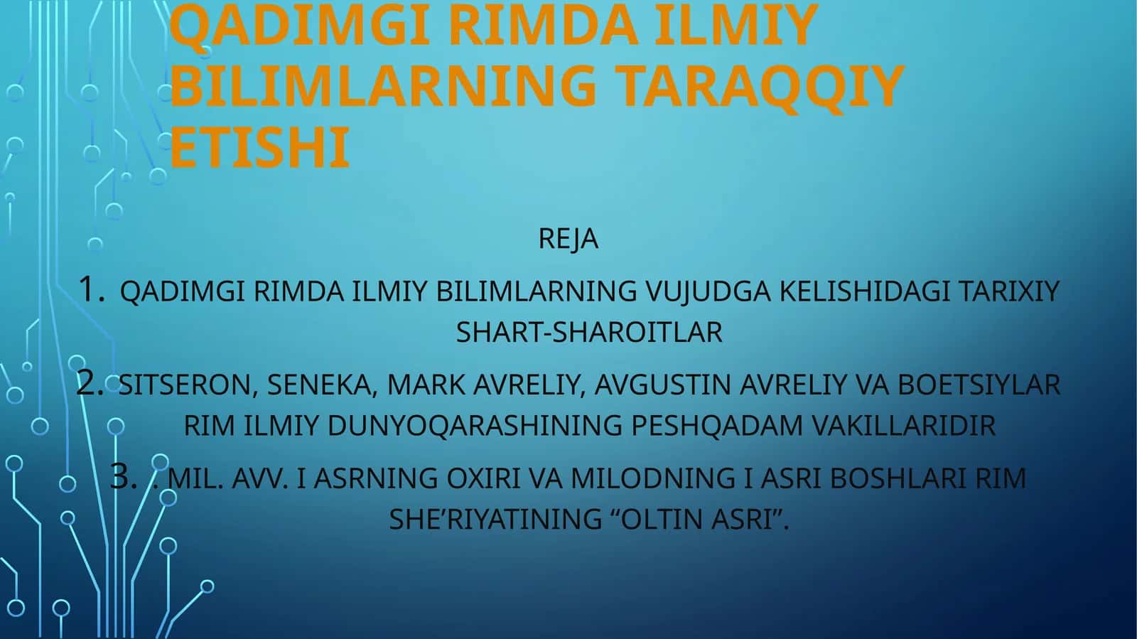 QADIMGI RIMDA ILMIY BILIMLARNING TARAQQIY ETISHI