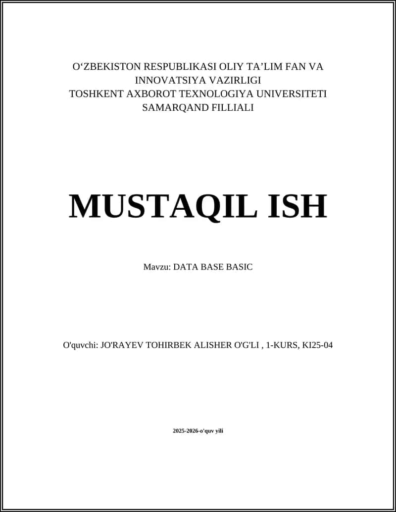 DATA BASE BASIC