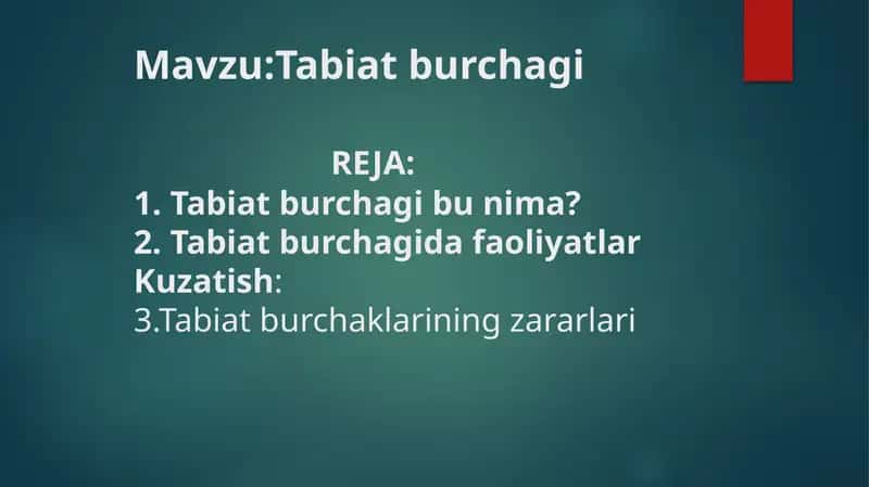 Tabiat burchagi
