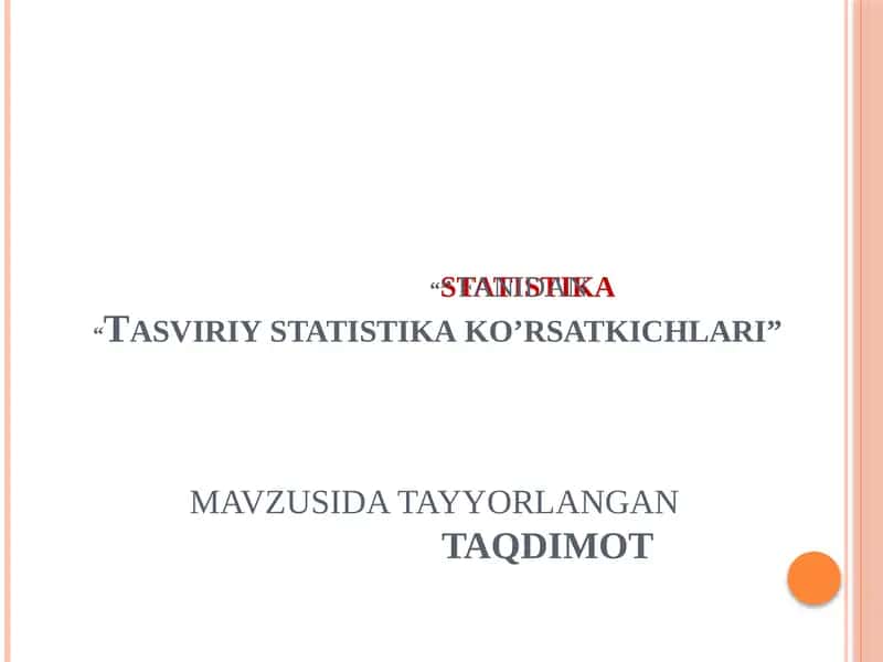 Tasviriystatistikako’rsatkichlari