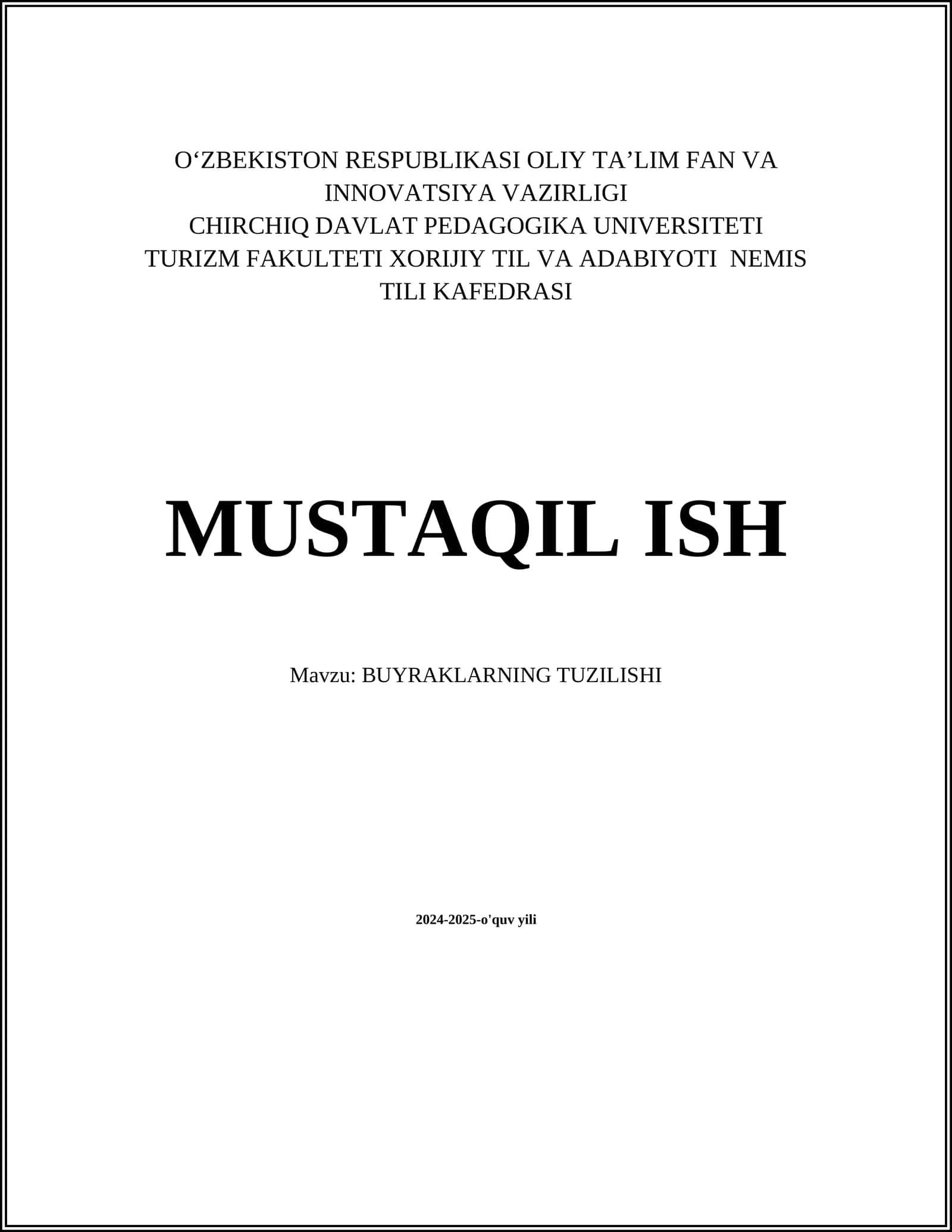 BUYRAKLARNING TUZILISHI