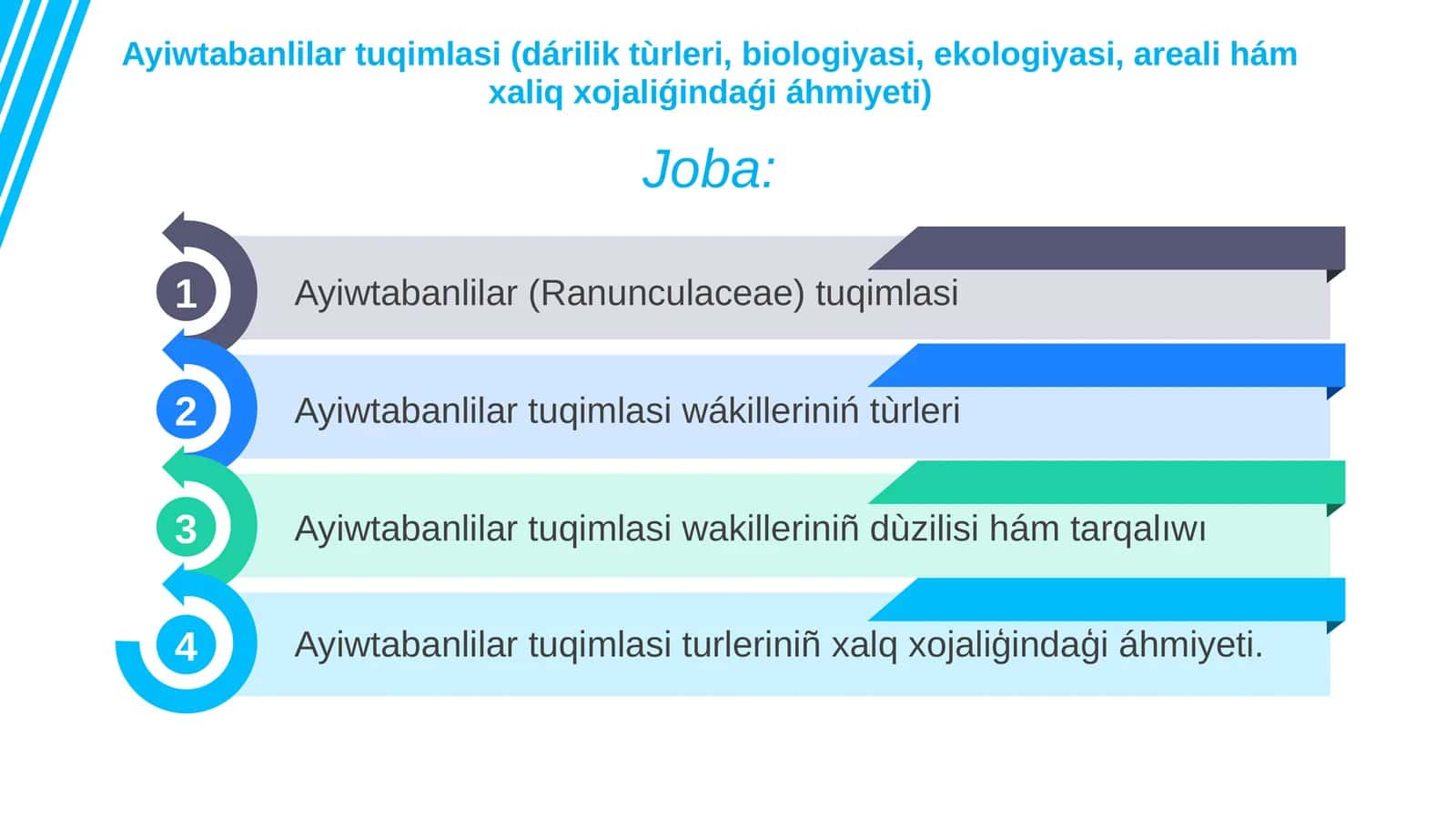 Ayiwtabanlilar tuqimlasi (dárilik tùrleri, biologiyasi, ekologiyasi, areali hám xaliq xojaliǵindaǵi áhmiyeti)