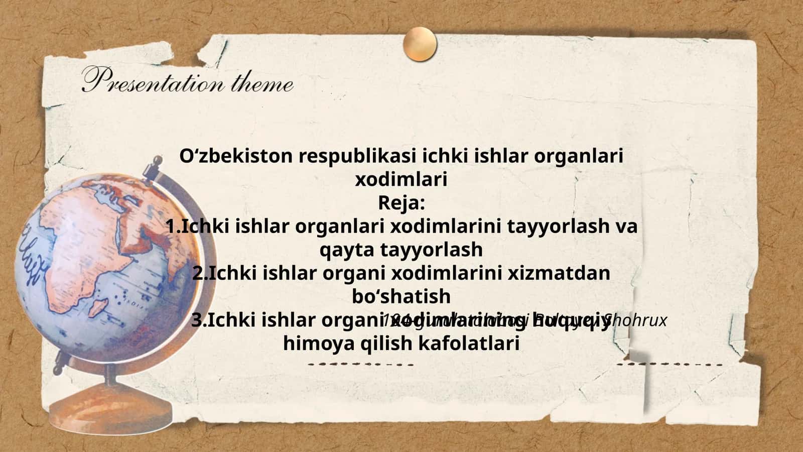 Oʻzbekiston respublikasi ichki ishlar organlari xodimlari
