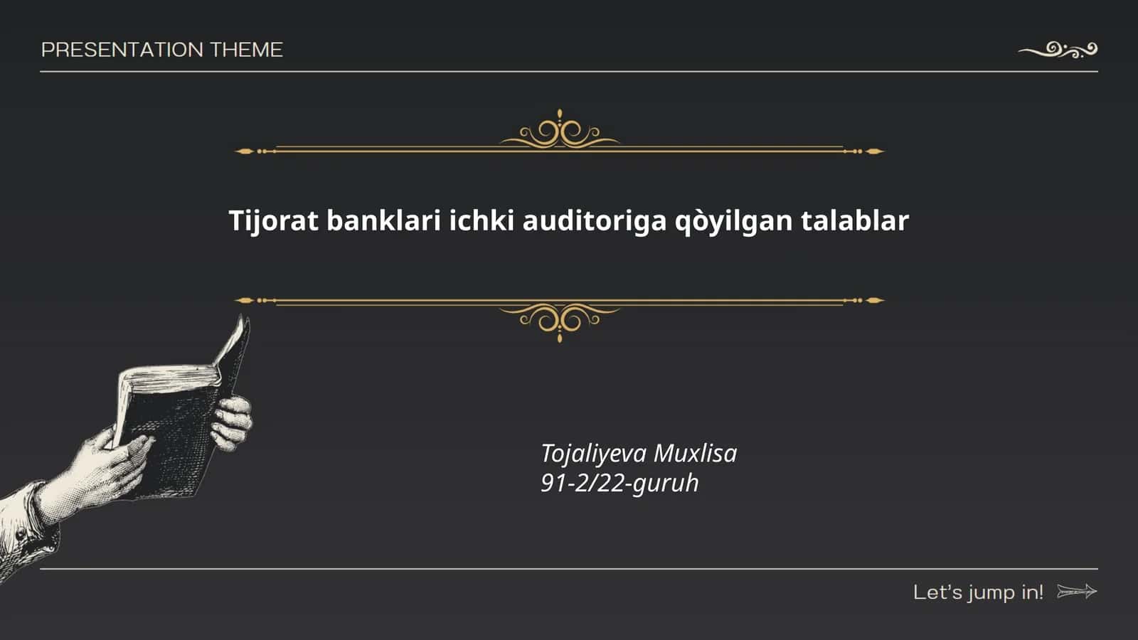 Tijorat banklari ichki auditoriga qòyilgan talablar