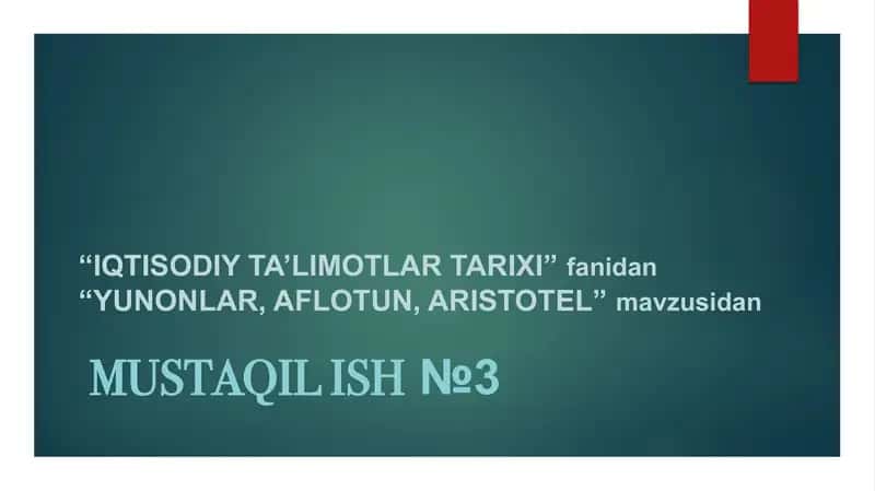YUNONLAR, AFLOTUN, ARISTOTEL