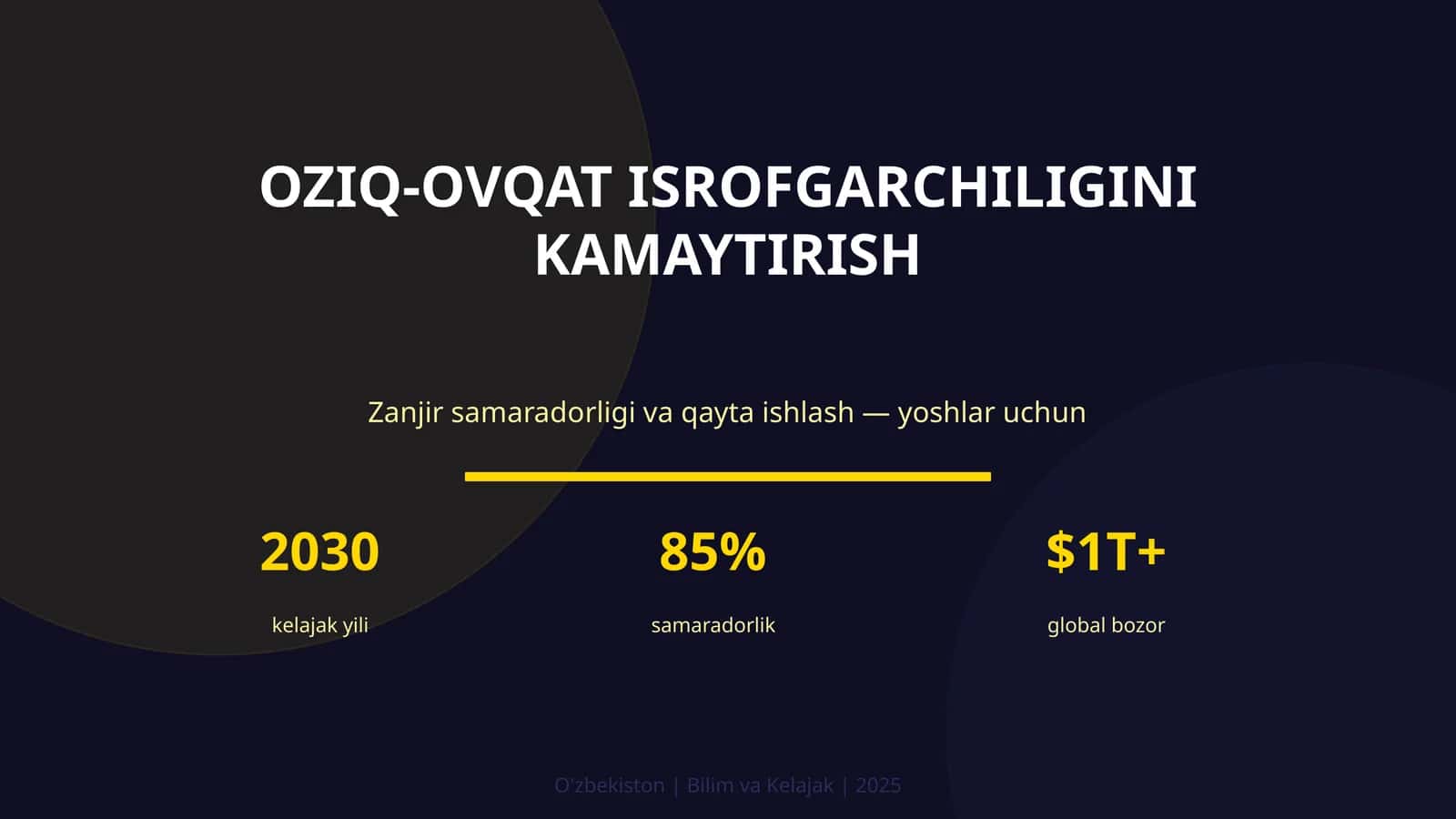 Oziq-ovqat isrofgarchiligini kamaytirish