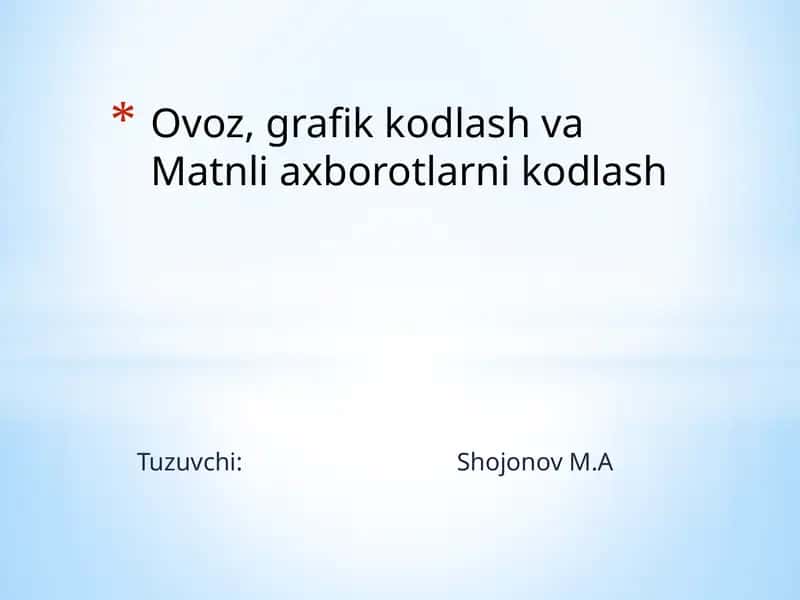 Axborot kodlash