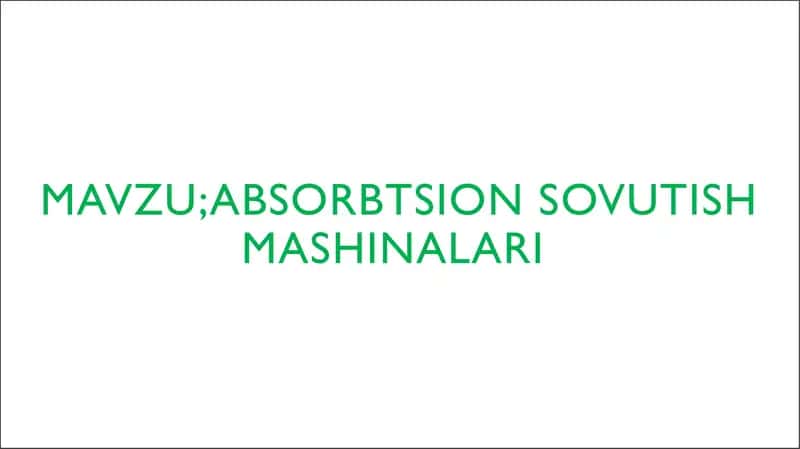 Absorbtsion sovūtish mashinalari