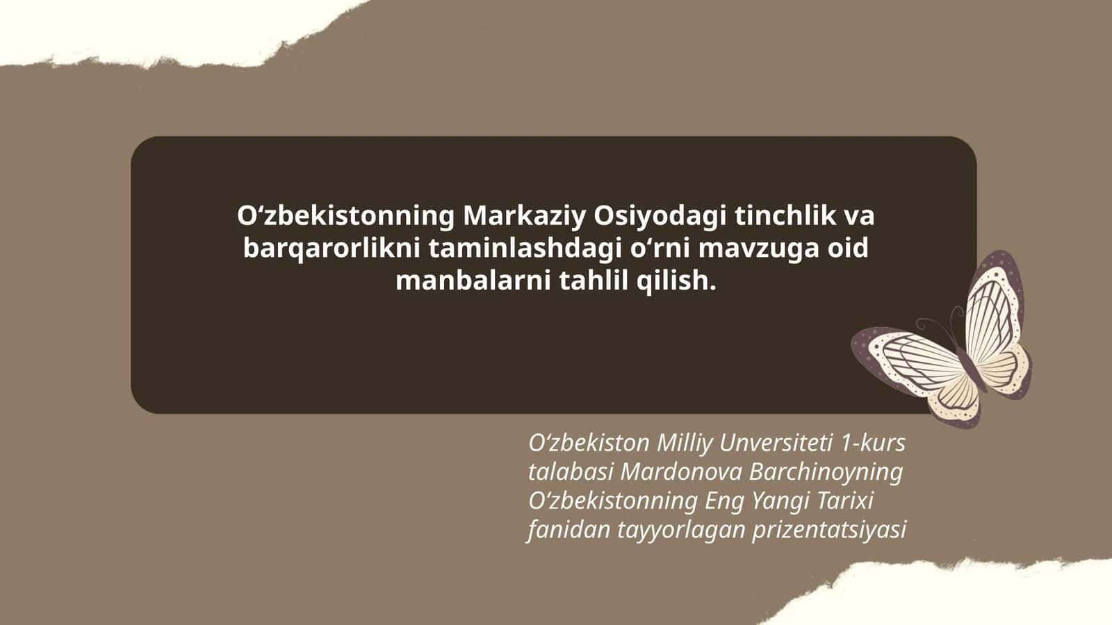 Oʻzbekistonning Eng Yangi Tarixi