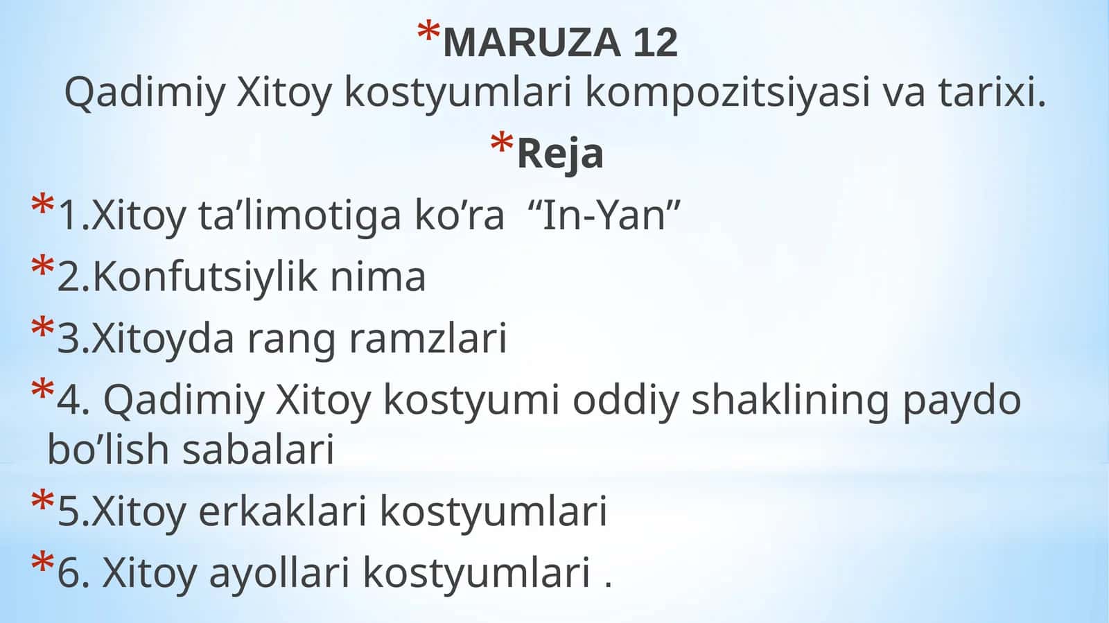 Qadimiy Xitoy kostyumlari kompozitsiyasi va tarixi